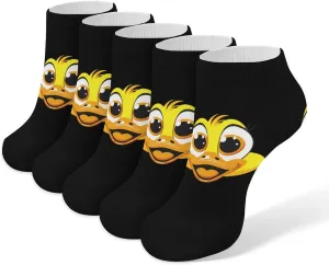 Cute Duck Face 5 Pairs Low Cut Ankle Socks for Men Women Athletic Running Socks No Show Breathable