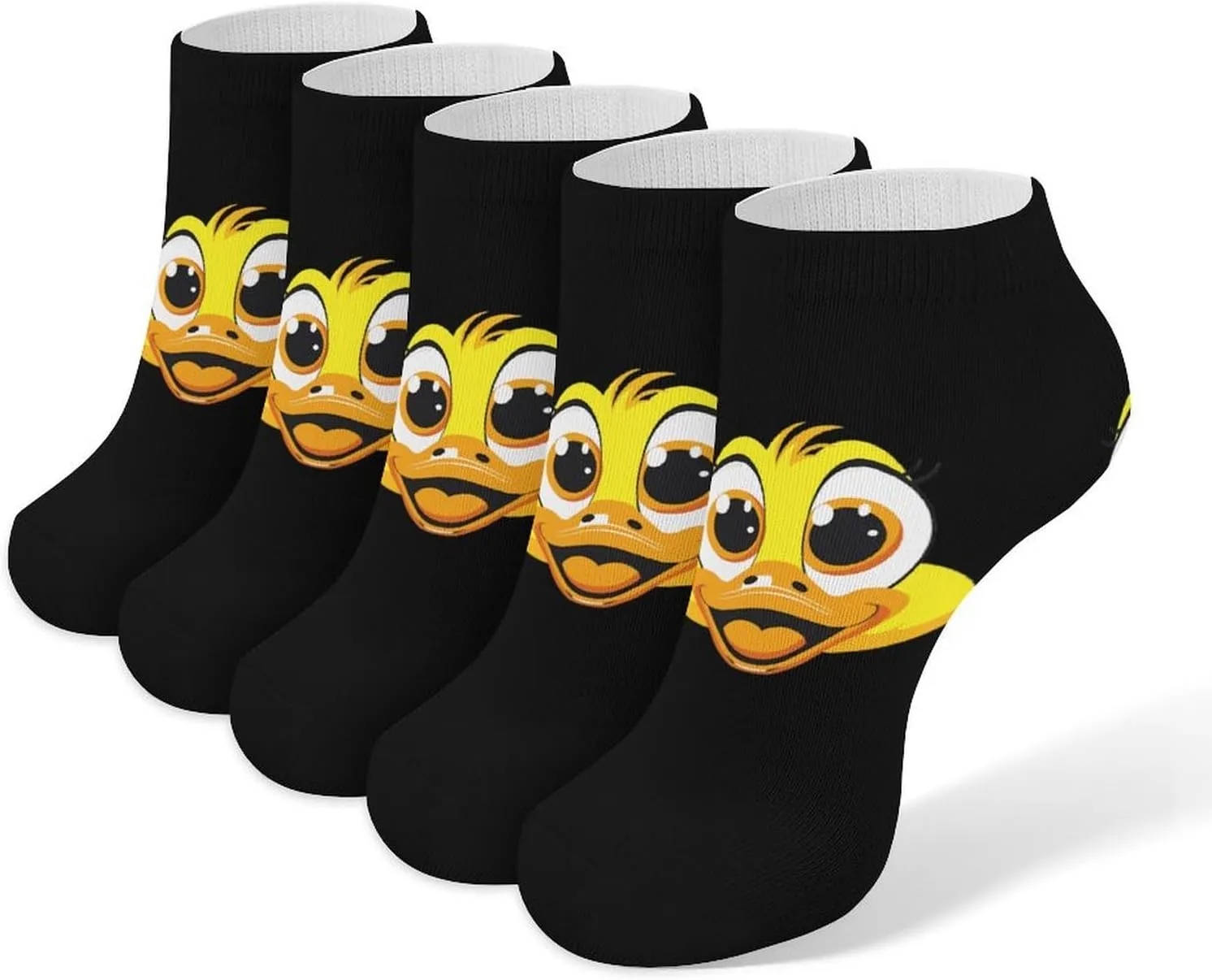 Cute Duck Face 5 Pairs Low Cut Ankle Socks for Men Women Athletic Running Socks No Show Breathable