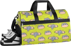 Cute Elephants Animal Sports Gym Bag with Wet Pocket & Shoes Compartment Waterproof Workout Duffel Bag for Women and Men Weekender Overnight Duffle Bag Travel Carry-on Tote