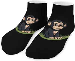 Cute Monkey Cute Ankle Socks 1 Pairs Low Cut No Show Sock Breathable Stocking for Men Women