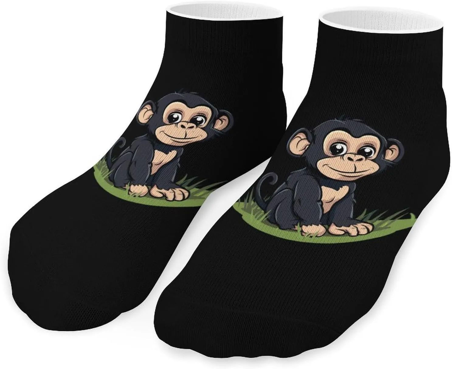 Cute Monkey Cute Ankle Socks 1 Pairs Low Cut No Show Sock Breathable Stocking for Men Women