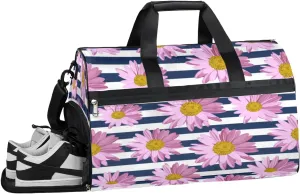 Daisy Design Sports Gym Bag with Wet Pocket & Shoes Compartment Waterproof Workout Duffel Bag for Women and Men Weekender Overnight Duffle Bag Travel Carry-on Tote