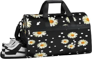 Daisy Point Sports Gym Bag with Wet Pocket & Shoes Compartment Waterproof Workout Duffel Bag for Women and Men Weekender Overnight Duffle Bag Travel Carry-on Tote