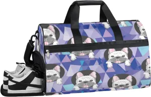 Dog Lover Sports Gym Bag with Wet Pocket & Shoes Compartment Waterproof Workout Duffel Bag for Women and Men Weekender Overnight Duffle Bag Travel Carry-on Tote