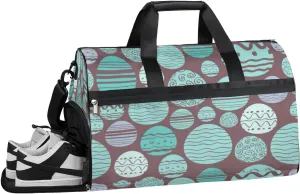 Egg Blue Food Sports Gym Bag with Wet Pocket & Shoes Compartment Waterproof Workout Duffel Bag for Women and Men Weekender Overnight Duffle Bag Travel Carry-on Tote