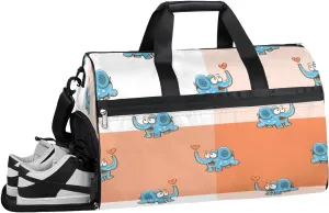 Elephant Style Sports Gym Bag with Wet Pocket & Shoes Compartment Waterproof Workout Duffel Bag for Women and Men Weekender Overnight Duffle Bag Travel Carry-on Tote