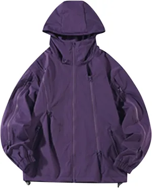Finelylove Mens Waterproof Softshell Jacket Distressed Fashion Winter Coat Outdoor Warm Travel Hiking Jacket Windbreaker