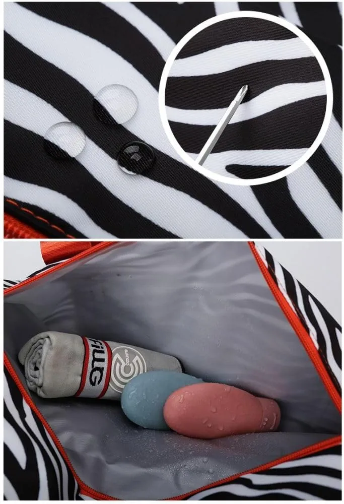 Foldable Gym Bag for Women,Sports Travel Duffel Bag, Weekender Overnight Bag with Wet Pocket and Shoes Compartment for Women, Travel,Workout,Gym, Yoga 919 (Pink)