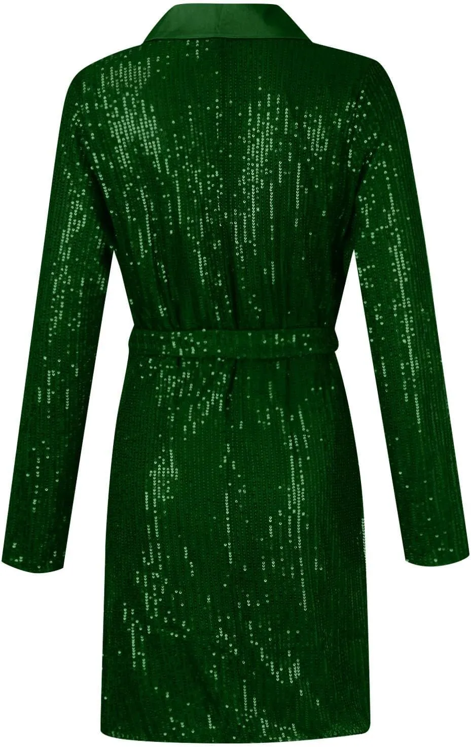 Formal Dresses for Women,2024 Summer Trendy Sparkly Sequin Party Dress,Elegant V Neck Long Sleeve Ruched Blazer Dress