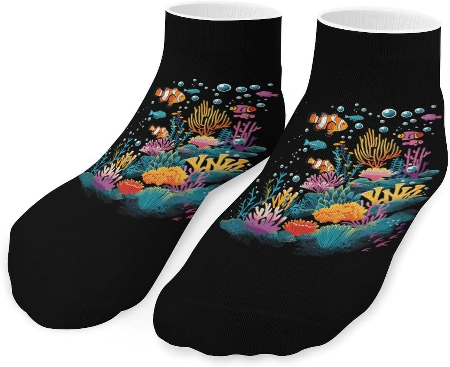 Funny Tropical Fish Coral Cute Ankle Socks 1 Pairs Low Cut No Show Sock Breathable Stocking for Men Women