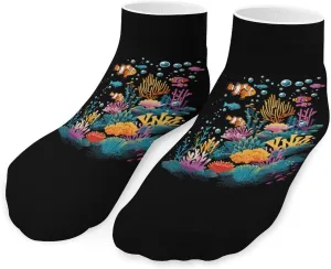 Funny Tropical Fish Coral Cute Ankle Socks 1 Pairs Low Cut No Show Sock Breathable Stocking for Men Women