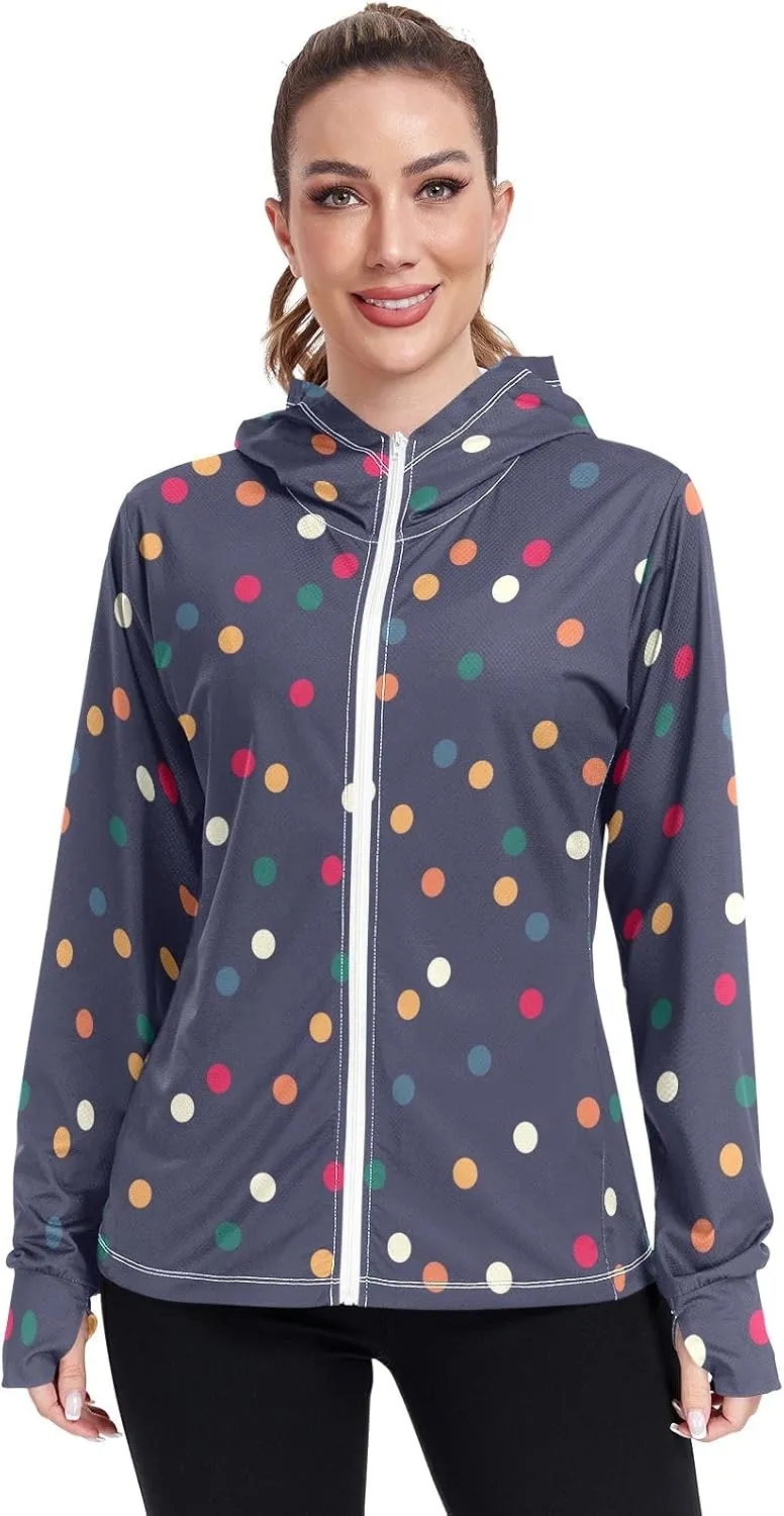GAIGEO Gold Glitter Long Sleeve Womens Jacket, UPF 50  Sun Shirt for Women with Pockets, Quick Dry Travel Jacket Women, S