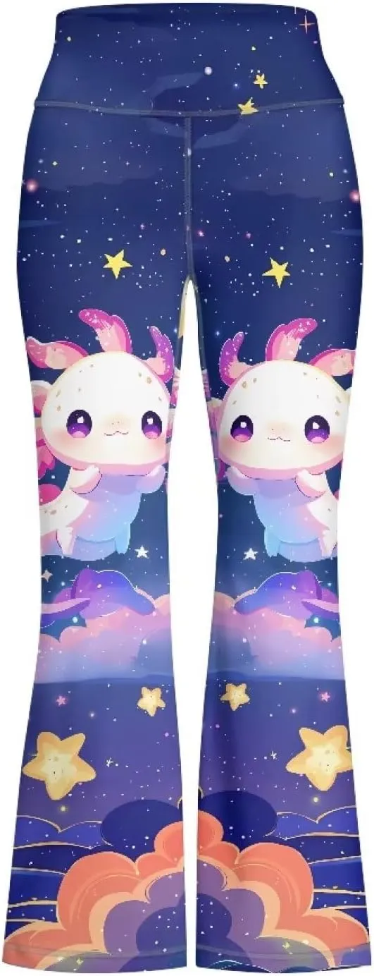 Girl Yoga Flare Wide Leg Tummy Control Stretchy Pants Breathable Kids Athletic Leggings Casual Wear Age 5-14 Years