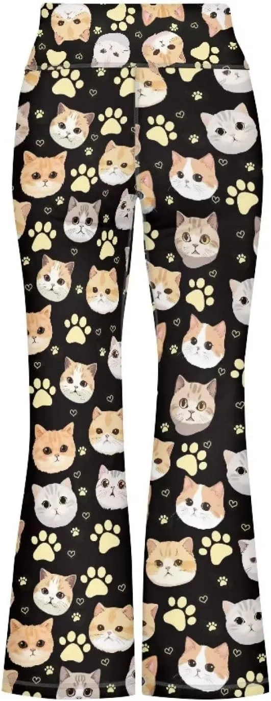 Girl Yoga Flare Wide Leg Tummy Control Stretchy Pants Breathable Kids Athletic Leggings Casual Wear Age 5-14 Years