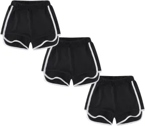 Girls' Dolphin Shorts for Active Sports 3 Pack Set Multi Solid Color 3-10 Years