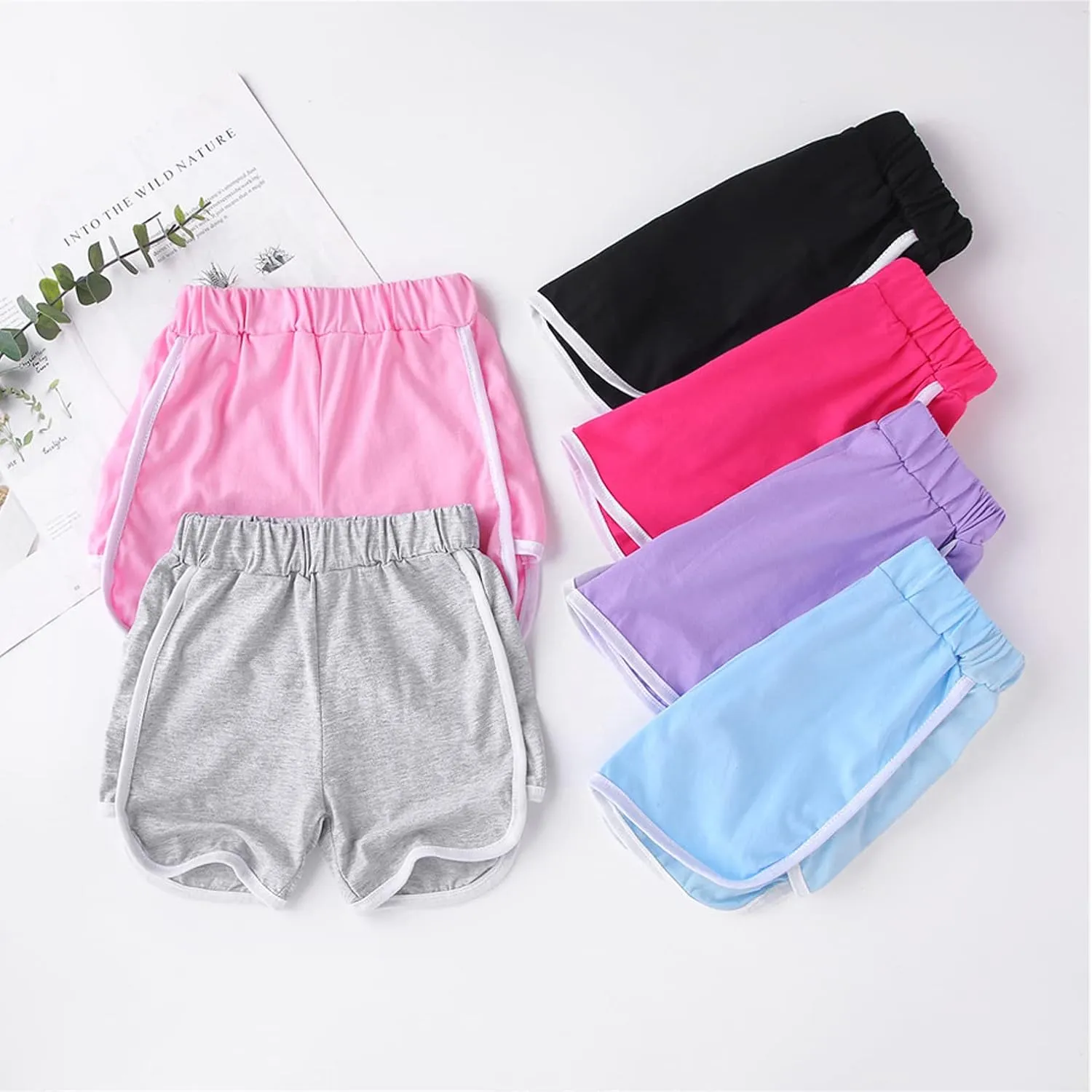 Girls' Dolphin Shorts for Active Sports 3 Pack Set Multi Solid Color 3-10 Years