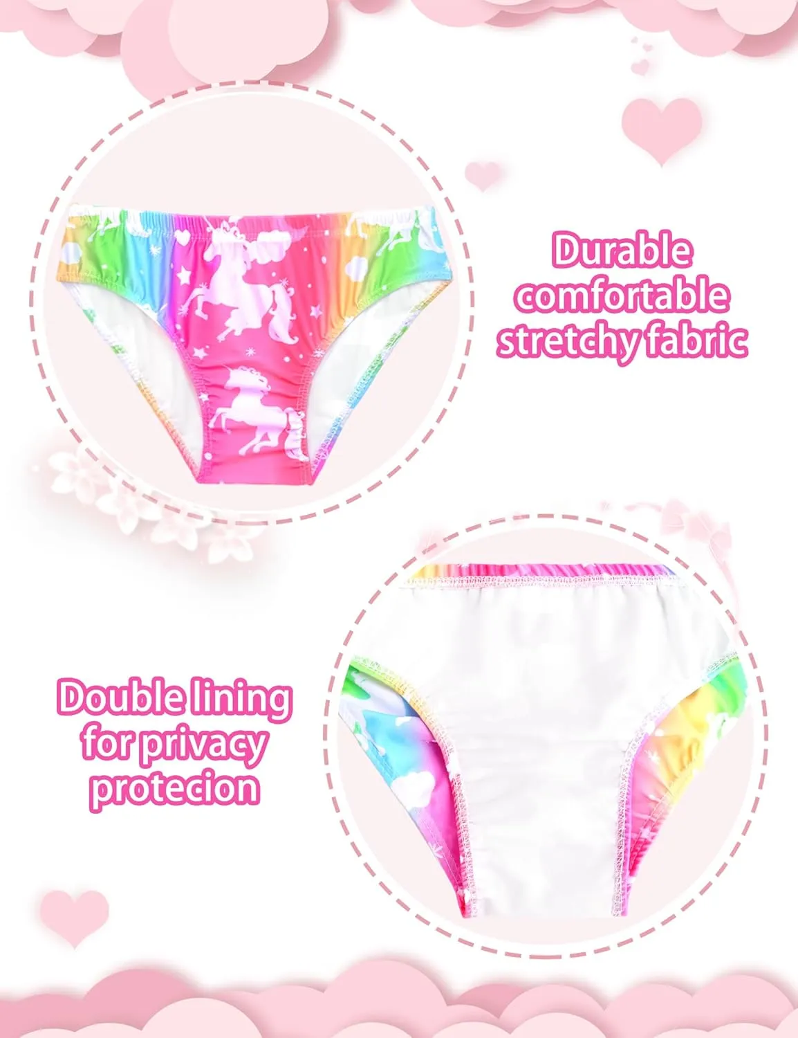 Girls Rash Guard Swimsuit Two Pieces Adorable Swimswear Quick Dry Bathing Suit Long Sleeve