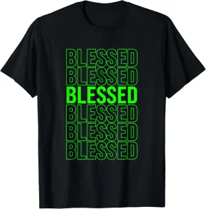 Green Blessed Green Graphic T-Shirt