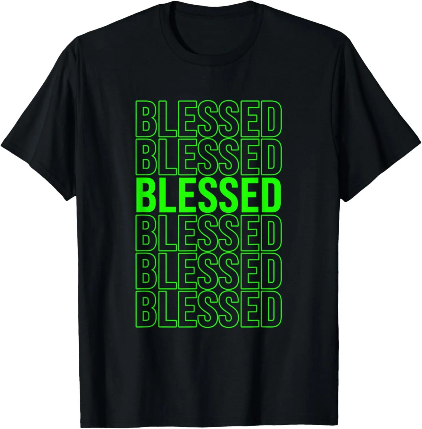 Green Blessed Green Graphic T-Shirt