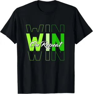 Green Win On Repeat Green Graphic T-Shirt