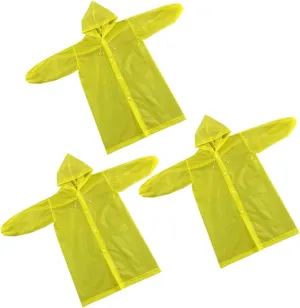 Happyyami 3 Pack Thicken Adult Raincoat Lightweight Portable Waterproof Rain Ponchos for Travel Daily Use