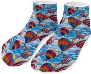 Hot Air Balloons Cute Ankle Socks 1 Pairs Low Cut No Show Sock Breathable Stocking for Men Women