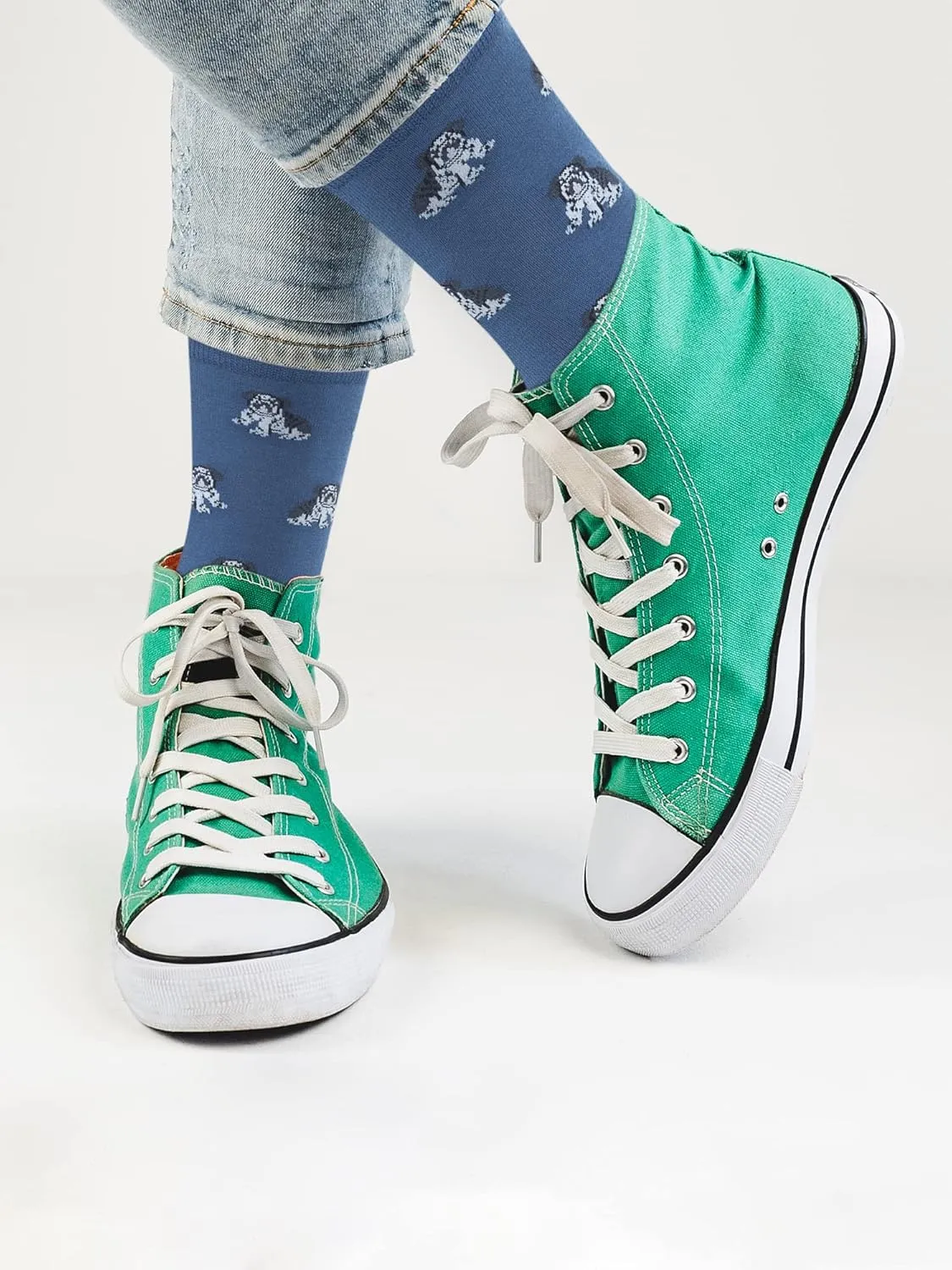 KONY 4 Pairs Women's Cotton Novelty Art Printed Crew Socks Famous Artist Painting Pattern Fashion Socks Gift Size 6-9