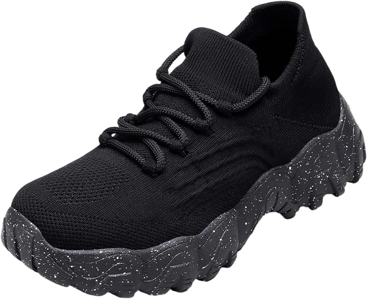 Ladies Mesh Orthopedic Sneakers Breathable Lace-up Walking Running Shoes Comfortable Tennis Shoes Non Slip Lightweight Casual Womens Thick Sole Sneaker