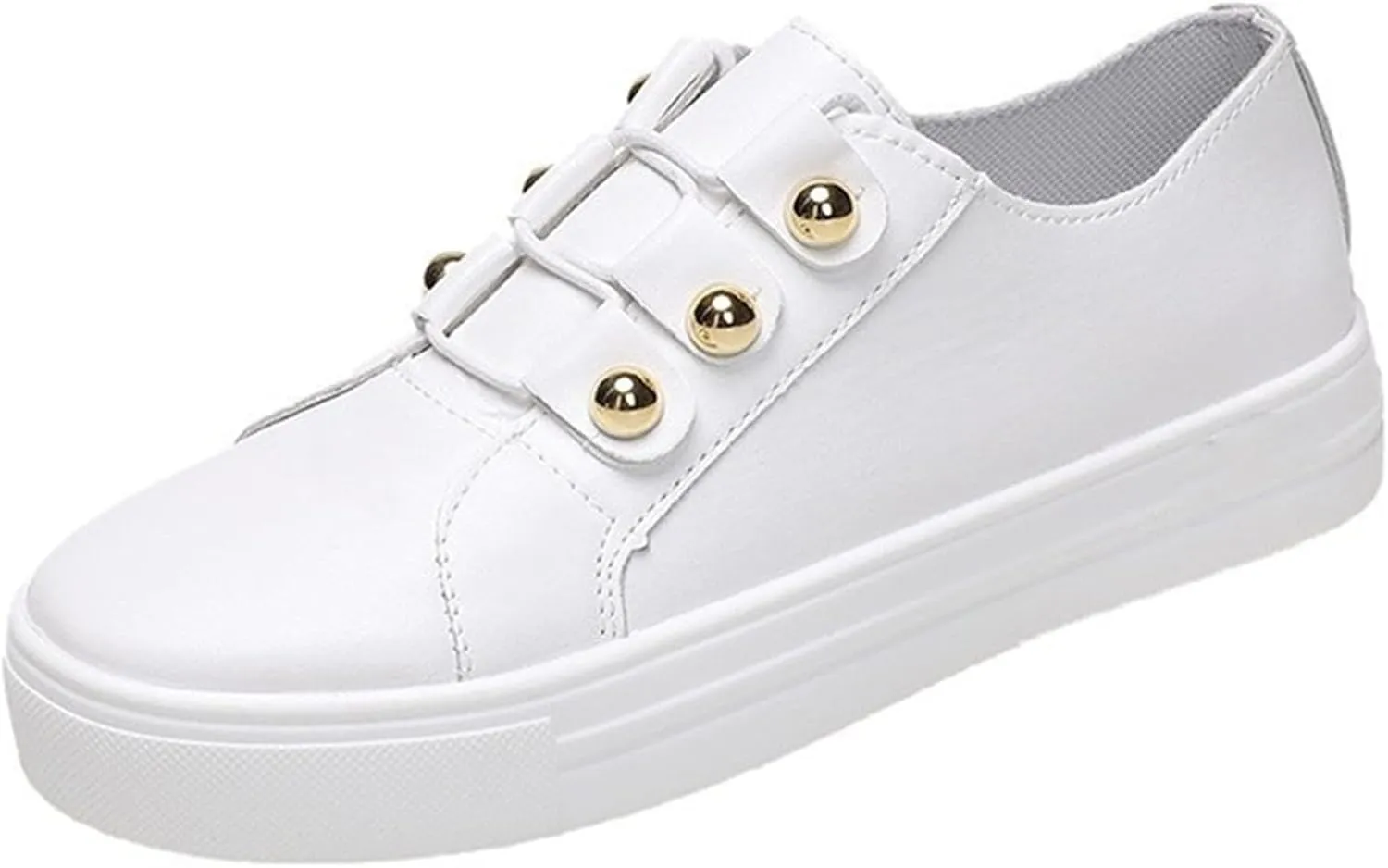 Lausiuoe Shoes for Women Dressy Comfortable Fashion Leather Shoes Lightweight Casual Walking Slip On Sneakers Flat Loafers