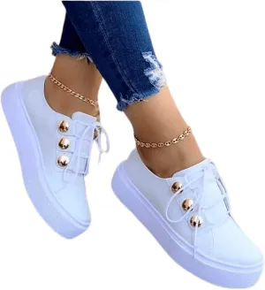 Lausiuoe Women's Fashion Sneakers Slip On Low Top Leather Shoes Casual Lightweight Comfortable Walking Flat Loafers
