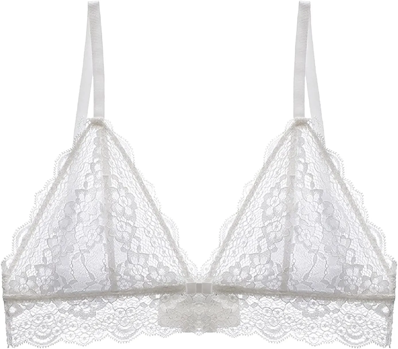Low Back Sports Bra Extenders Thin Adjustable Strap Unpadded Sexy Cute Triangle Bralette Lace for Women