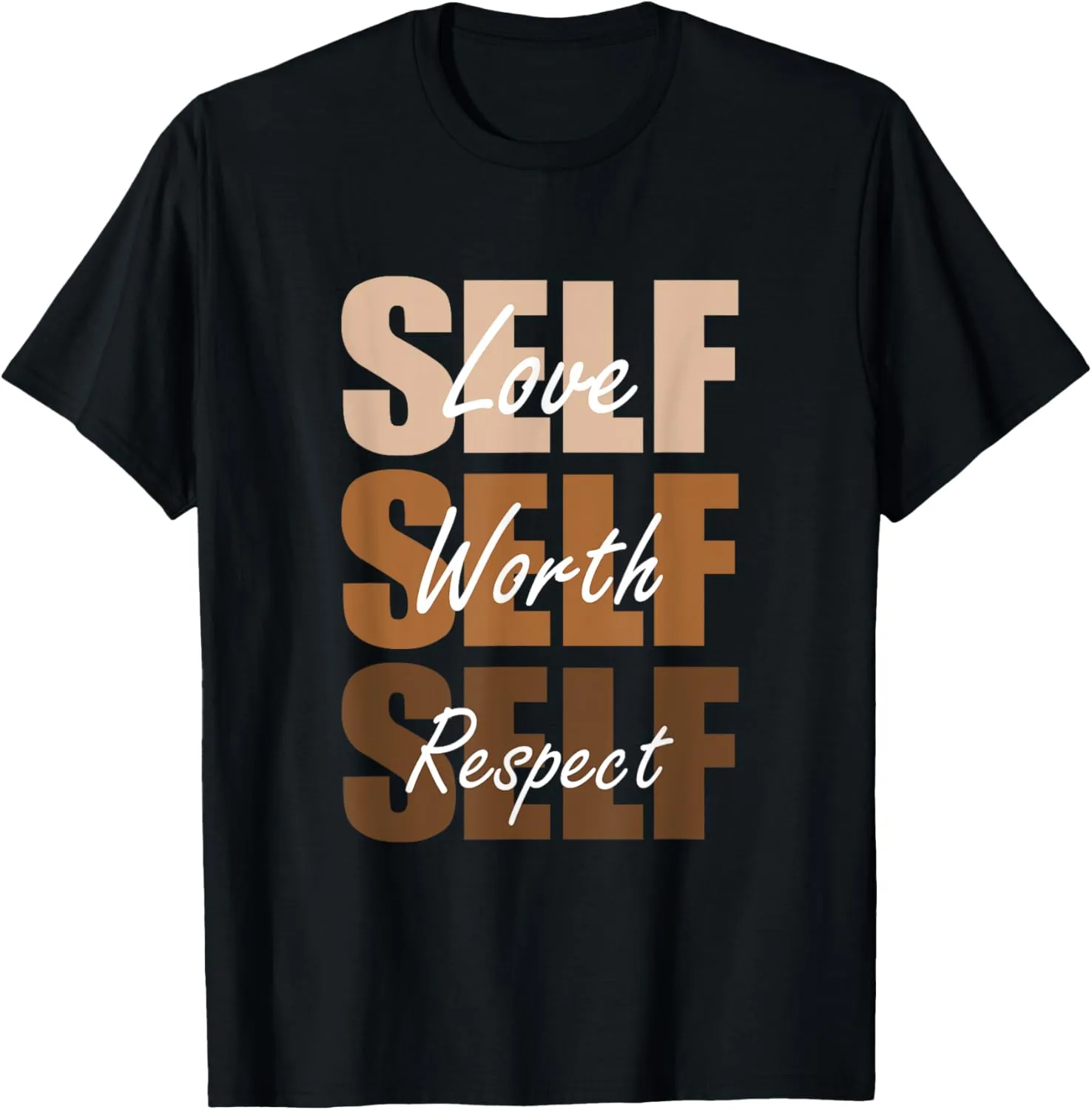 Melanin Brown Self-ish-X3 Brown Color Graphic T-Shirt