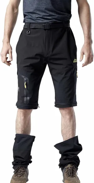 Mens Convertible Hiking Pants, Quick Dry Fishing Pants, Zip Off Stretch UPF 50 Outdoor Camping Pants with 5 Pockets
