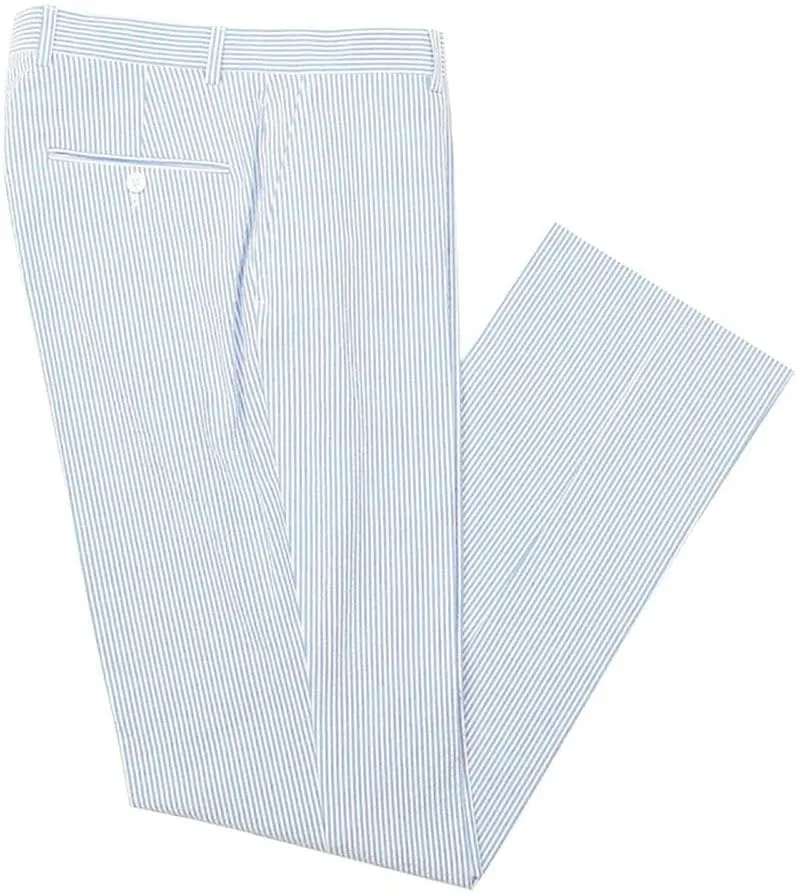 Mens Summer Slacks Mens Sear Sucker Slim Fit Suit Separate Pants Trousers