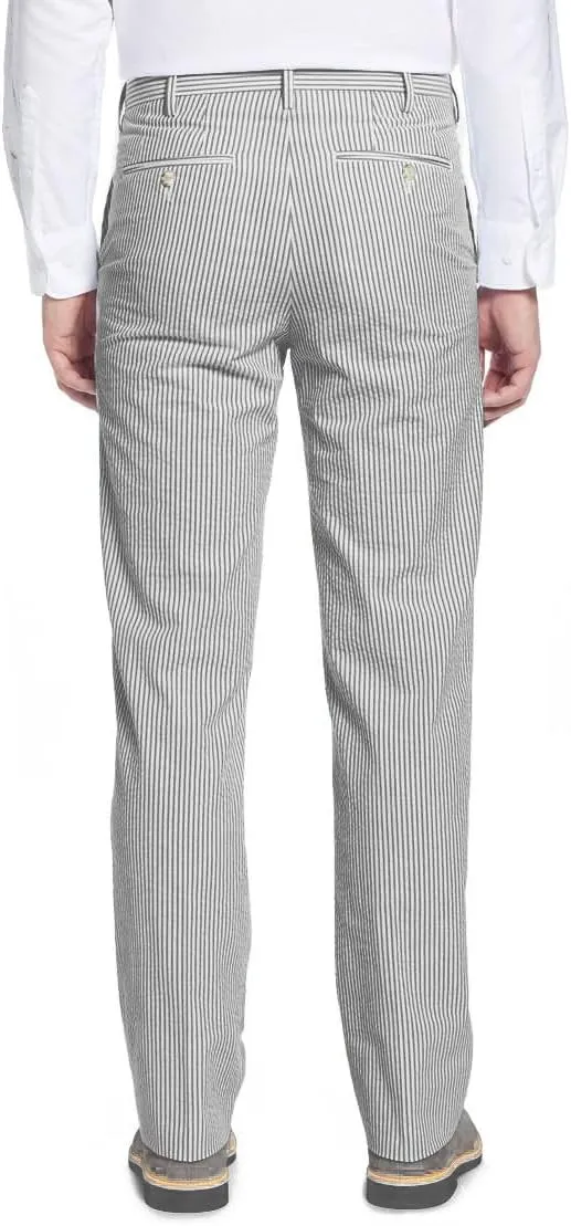 Mens Summer Slacks Mens Sear Sucker Slim Fit Suit Separate Pants Trousers