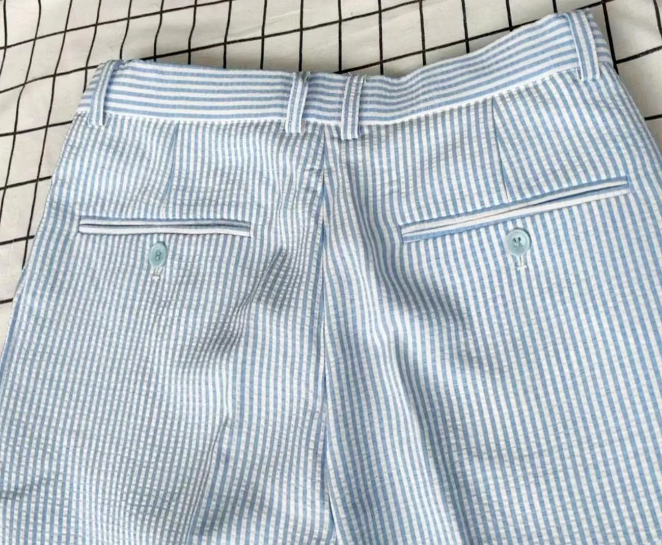 Mens Summer Slacks Mens Sear Sucker Slim Fit Suit Separate Pants Trousers