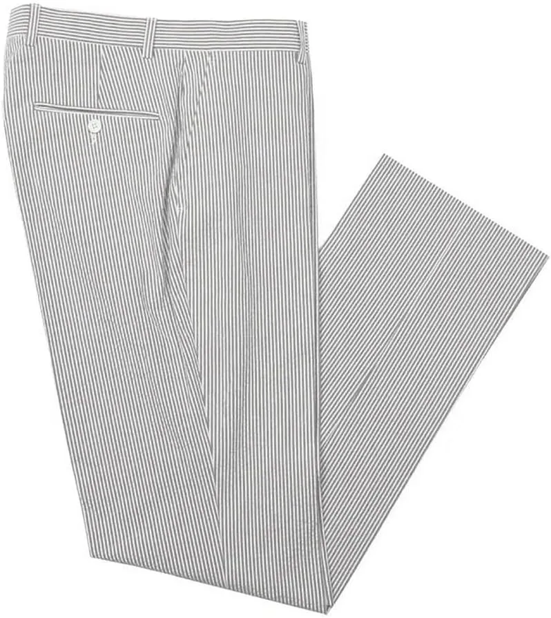 Mens Summer Slacks Mens Sear Sucker Slim Fit Suit Separate Pants Trousers