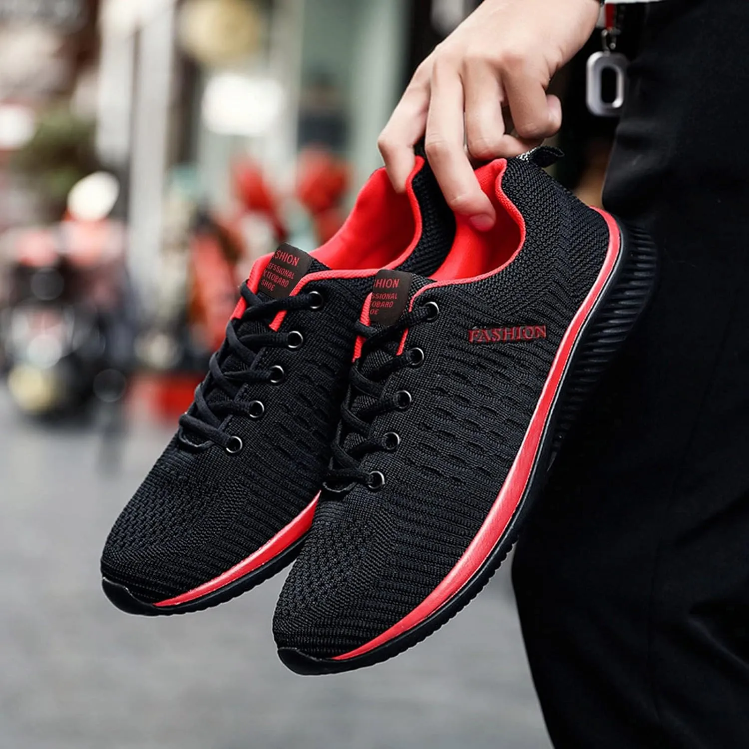 Men's Walking & Running Shoes Lace Up Slip On Cushion Sneaker Comfortable Lightweight Breathable Casual Sneakers
