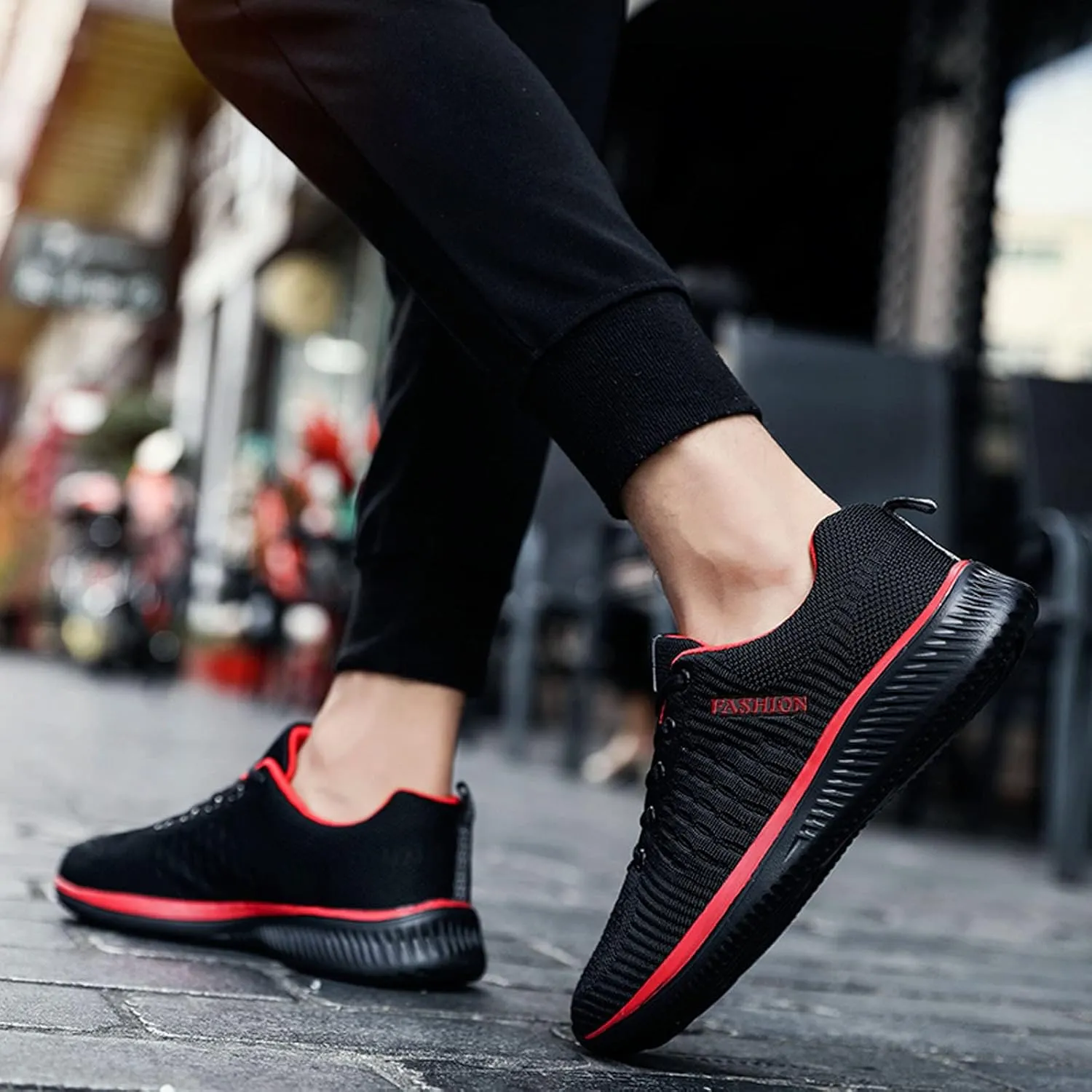 Men's Walking & Running Shoes Lace Up Slip On Cushion Sneaker Comfortable Lightweight Breathable Casual Sneakers