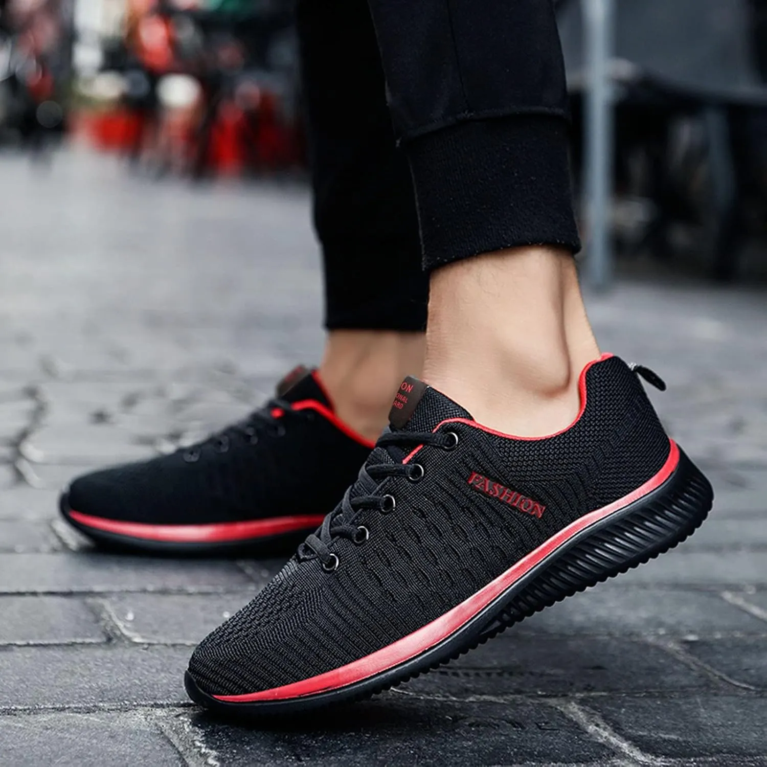 Men's Walking & Running Shoes Lace Up Slip On Cushion Sneaker Comfortable Lightweight Breathable Casual Sneakers