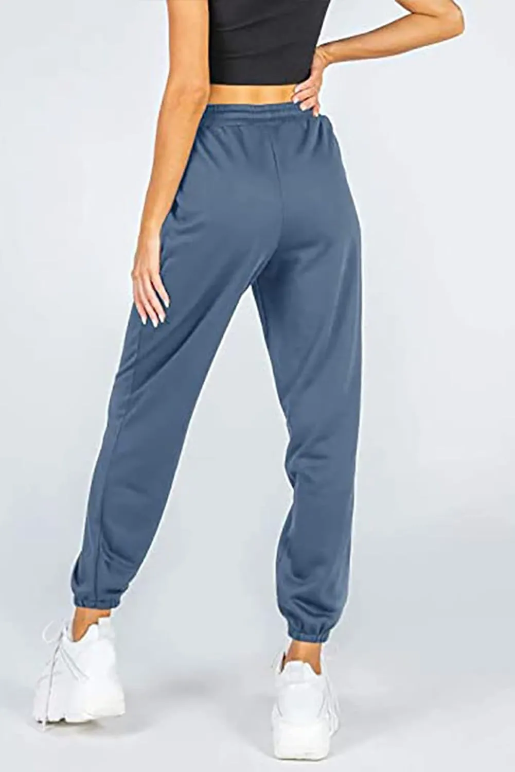 MESLIMA Women's Solid Color Sweatpants Drawstring Jogger Pants Cinch Bottom Casual Elastic Waist Workout Trousers