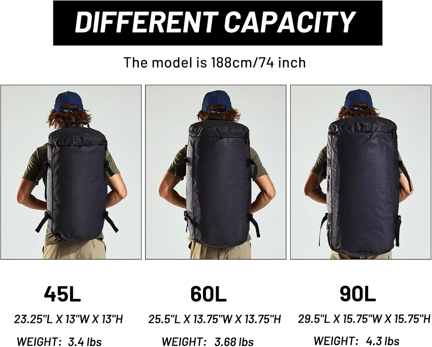 MIER Large Duffel Backpack Sports Gym Bag with Shoe Compartment, Heavy Duty and Water Resistant