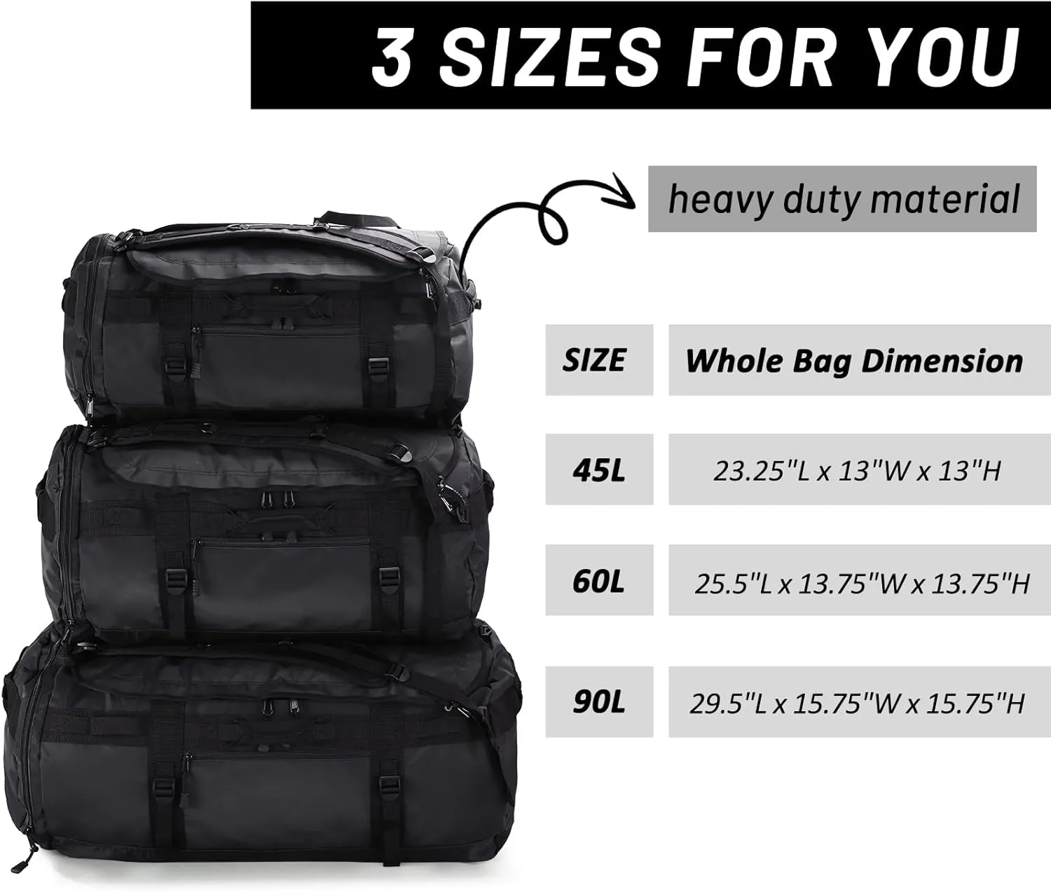MIER Large Duffel Backpack Sports Gym Bag with Shoe Compartment, Heavy Duty and Water Resistant