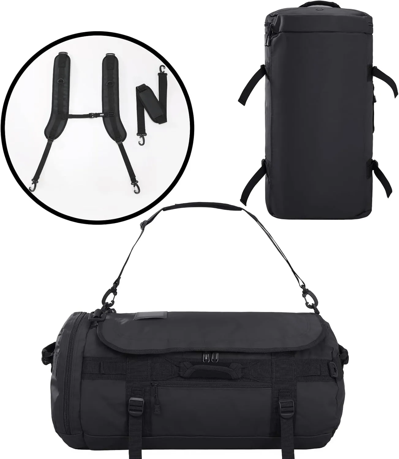 MIER Large Duffel Backpack Sports Gym Bag with Shoe Compartment, Heavy Duty and Water Resistant