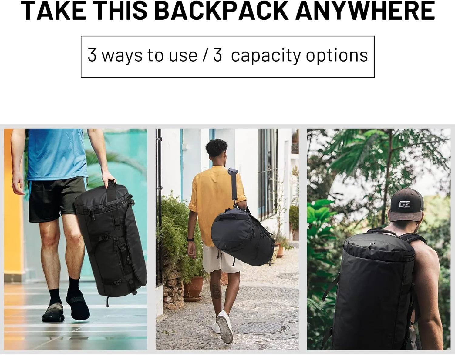 MIER Large Duffel Backpack Sports Gym Bag with Shoe Compartment, Heavy Duty and Water Resistant