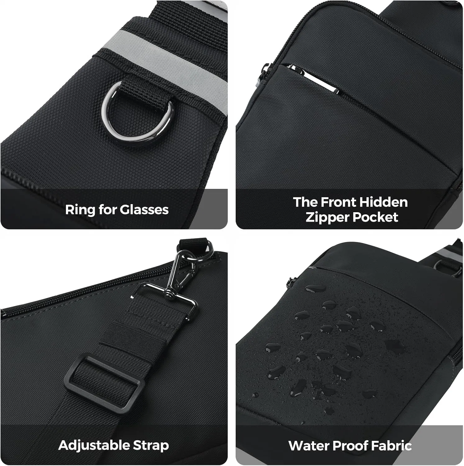 Mini Sling Bag for Women Men, Crossbody Bags Chest Bag Dual Pocket RFID Cell Phone Purse Travel Running Walking