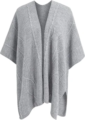 MissShorthair Women's Lightweight Knitted Shawl Thin Breathable Wrap for Outdoor Travel Spring, Poncho Daily Use, Office