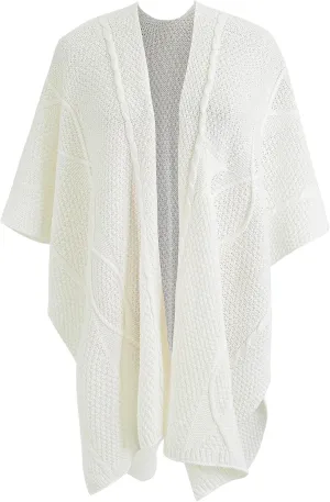 MissShorthair Women's Lightweight Knitted Shawl Thin Breathable Wrap for Outdoor Travel Spring, Poncho Daily Use, Office