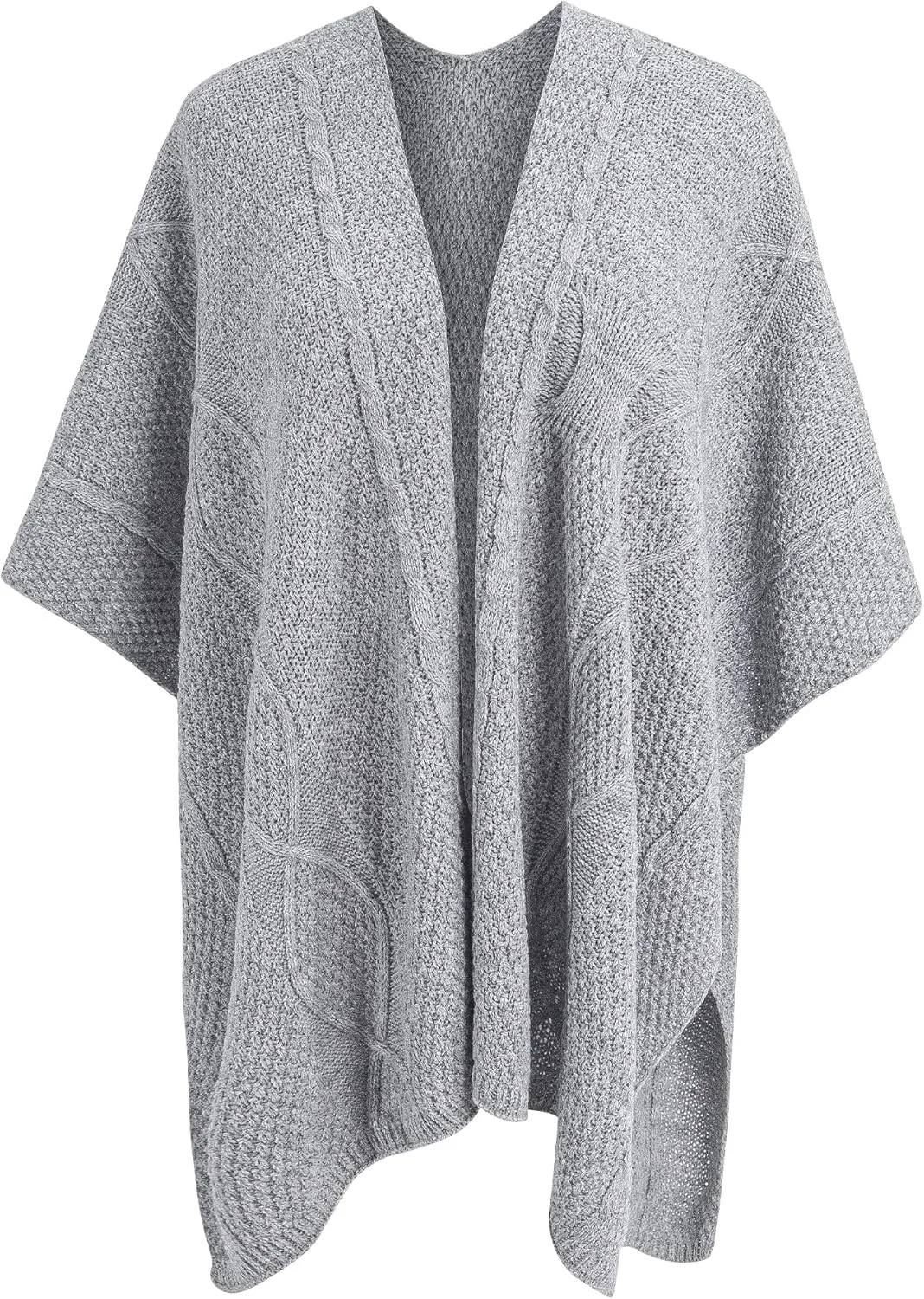 MissShorthair Women's Lightweight Knitted Shawl Thin Breathable Wrap for Outdoor Travel Spring, Poncho Daily Use, Office