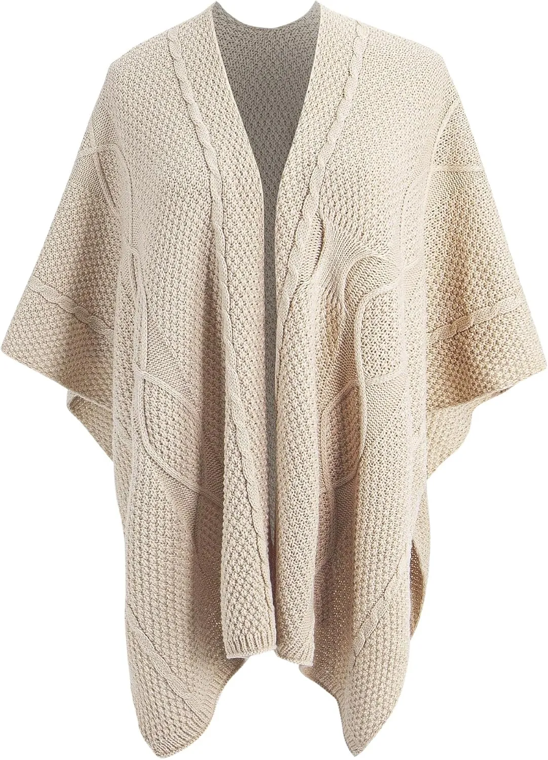 MissShorthair Women's Lightweight Knitted Shawl Thin Breathable Wrap for Outdoor Travel Spring, Poncho Daily Use, Office